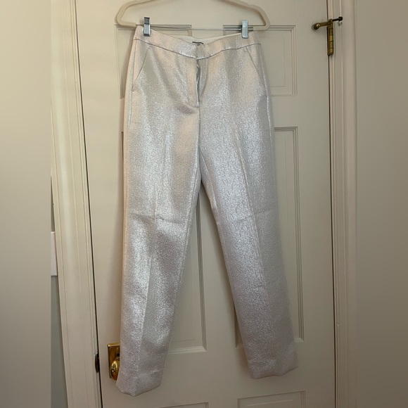 NWT JCrew Silver Lame Straight Leg - Picture 3 of 3